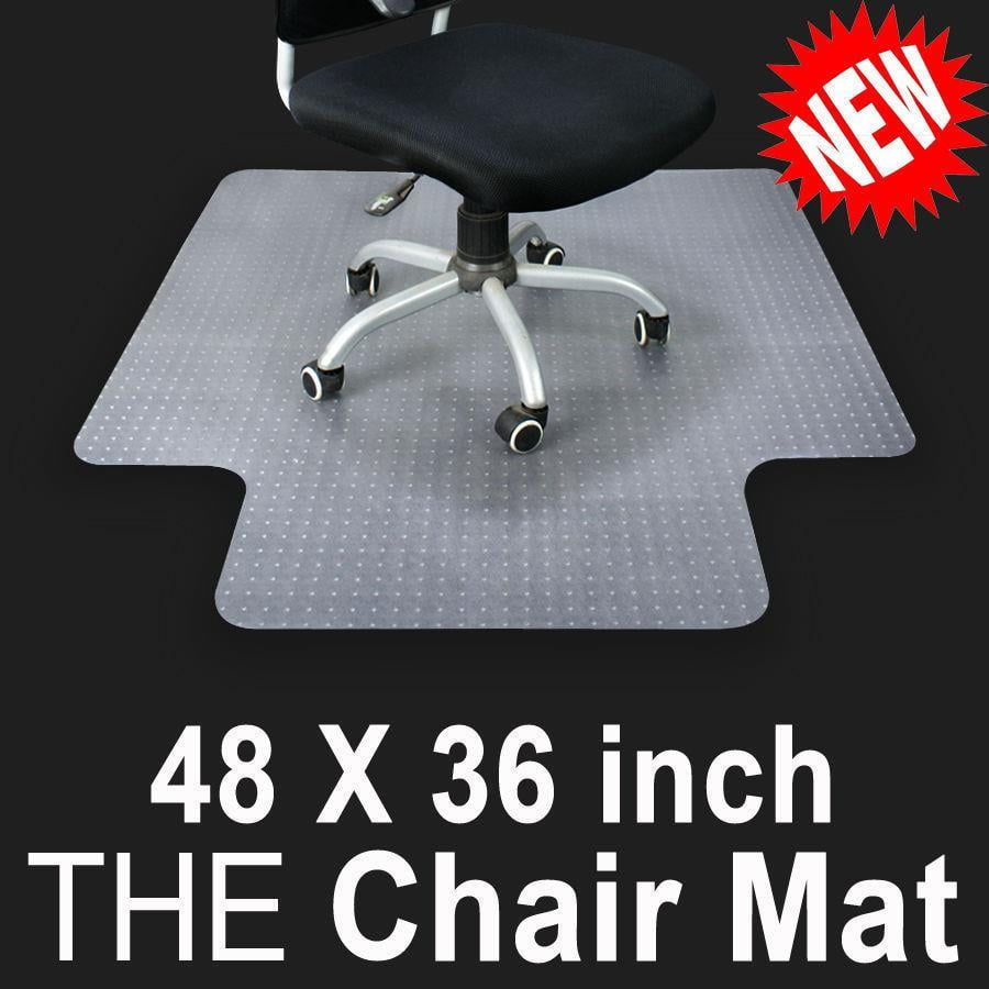 36" x 48" PVC Chair Floor Mat Studded Back with Lip for Pile Carpet  Home Office 
