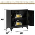 thumbnail image 3 of Buffet Cabinet with Storage, 33" H Metal Sideboard Cabinet 2 Doors, Black Kitchen Pantry with Adjustable Shelf, Coffee Bar Cabinets, Small Sideboard Storage for Kitchen, Living Room, Office, 3 of 18