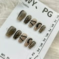 thumbnail image 5 of press-on nails Manicure pure handmade wear short ladder wrapped with small snake nail piece advanced customization, 5 of 9