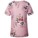 thumbnail image 4 of Camiseta de mujer con estampado floral, manga corta, cuello redondo, blusa informal, rosa, S Methold AP001919-01, 4 of 6