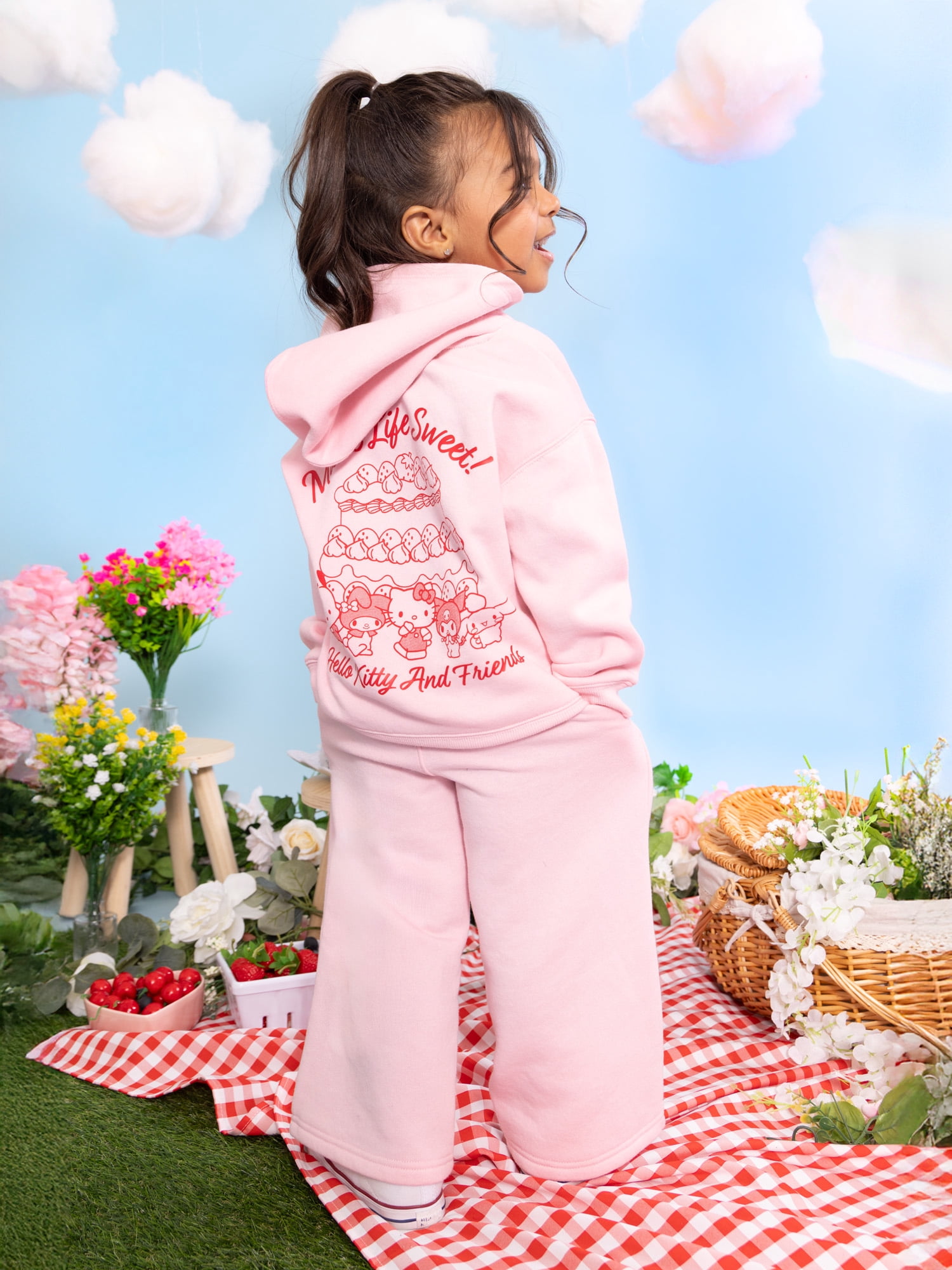 Wonder Nation x Hello Kitty Toddler Girls Graphic Sweatpants, Sizes 12M-5T
