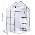 thumbnail image 4 of Happydeer Greenhouse Shed Mini Greenhouse for Courtyard Balcony, Portable Metal Frame Walk-in Greenhouse with Roll-Up Door 3 Tier Shelves Easy Assembly, 4 of 9