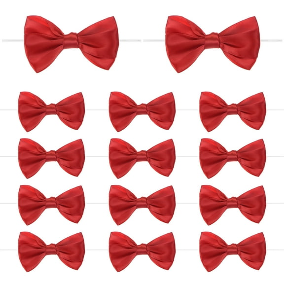 Uxcell 12-Pack Satin Ribbon Twist Tie Bows, 3x3.6 Inch Bow Twist Ties for Craft DIY/Baked Goods [Red]
