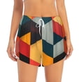 thumbnail image 2 of Daiia Geometric Cube Pattern Art Pattern Women's 2 in 1 Running Shorts - Lightweight Athletic Workout Gym Yoga Shorts Liner with Phone Pockets-XX-Large, 2 of 7