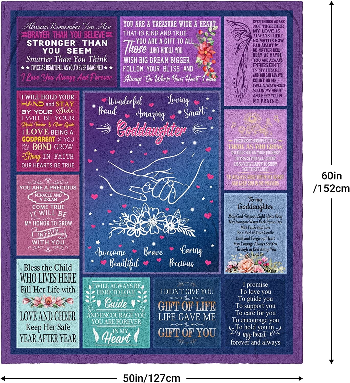 Goddaughter Gifts from Godmother Godfather, Goddaughter Gifts Blanket 60"x50", Birthday Gifts for Goddaughter, Grown Goddaughter Gifts for Girls, to My Goddaughter Graduation Gifts Throw Blanket