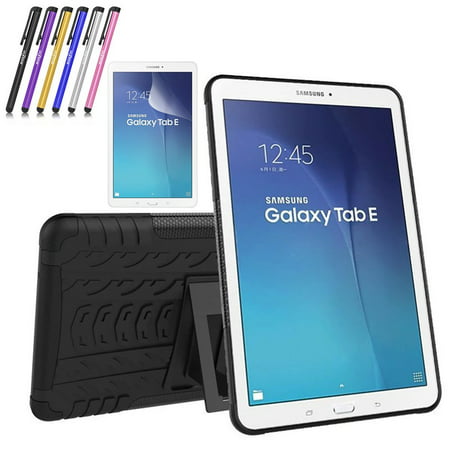 Mignova Heavy Duty Hybrid Protective Case with Kickstand Impact Resistant For Samsung Galaxy Tab E 9.6 Inch SM-T560 Screen Protector Film and Stylus Pen