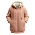 thumbnail image 4 of Bibifish Womens Coats Fleece Lined Hooded Full Zip Up Jackets Long Length Side Pocket Warm Cozy Cold Weather Daily Wear Comfy Coats, 4 of 4