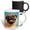 Multicolor, variant on 3drose, Bask in the Glory of the Angelic Pug., 11oz Two-tone Black Mug