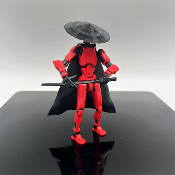 T13 Action Figure Robot,Stikbot Toy with Weapon Accessories, Titan 13 Action Figure, Toys Not To Be Missed By Enthusiasts (Red)
