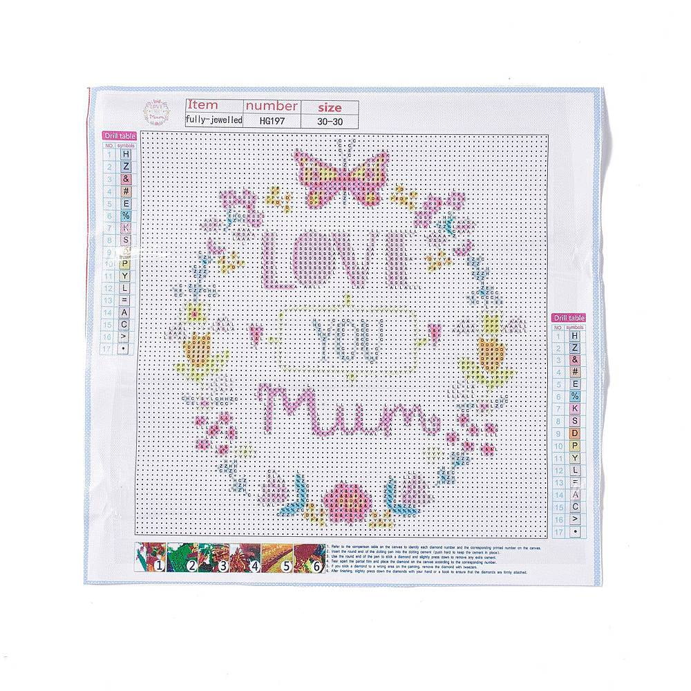 DIY Mother's Day Theme Full Drill Diamond Painting Canvas Kits with Resin Rhinestones Diamond Sticky Pen Plastic Tray Plate and Glue Clay