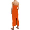 thumbnail image 4 of VISgogo Vestido Delgado para Mujer Color Sólido Cruzado Hombro Diseño Punto Versátil Elegante Vestido de Cóctel VISgogo moda, 4 of 9