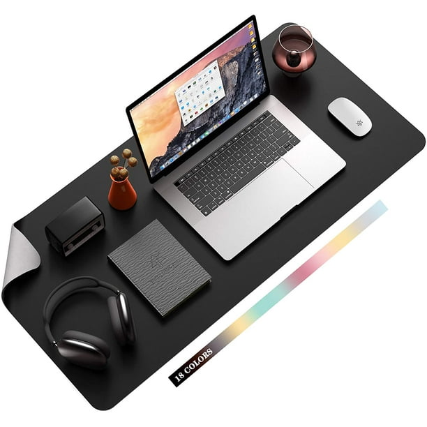 Alfombrilla de escritorio antideslizante, alfombrilla para ratón, protector de mesa de escritorio de cuero de PVC impermeable, secante de escritorio grande ultrafino, tapete de escritura para