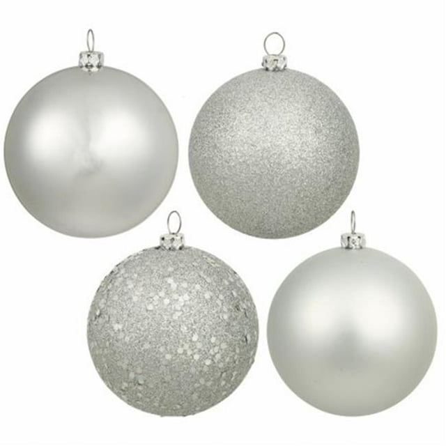 2.75 in. Silver 4 Finish Ornament Asst 20-Box