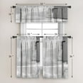 thumbnail image 3 of Grey Abstract Blackout Kitchen Curtains Tiers and Valances Set 3 Piece for Windows Modern Art Kitchen Window Curtains Set,Contemporary Trendy Valances for Living Room(36" Tiers Set), 3 of 5