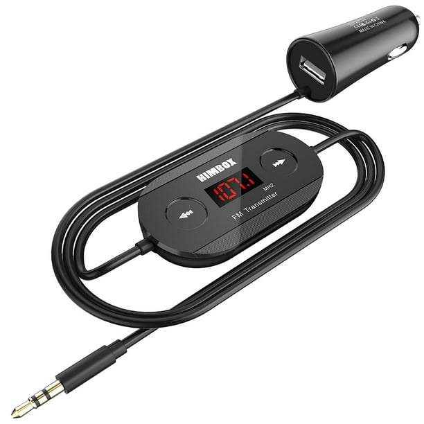 relais Formulering Reclame iClever Wireless FM Transmitter Radio Adapter Car Kit with 3.5mm Audio Plug  and USB Car Charger, Black - Walmart.com