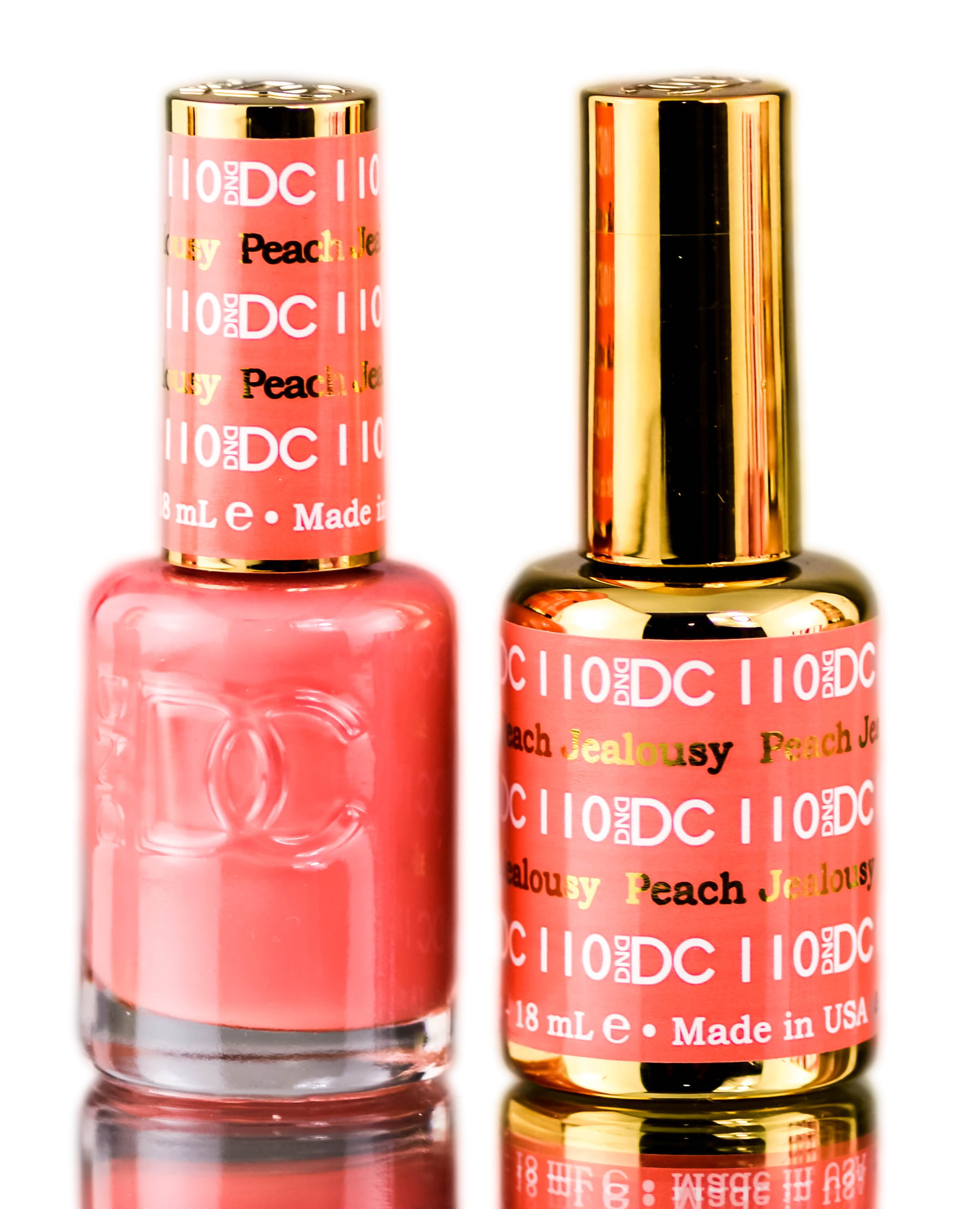 DND DC Pinks GEL POLISH DUO, Gel Lacquer 0.5 oz + Matching Nail Polish Color  0.5 oz, Daisy Nails - Peach Jealousy (110) 