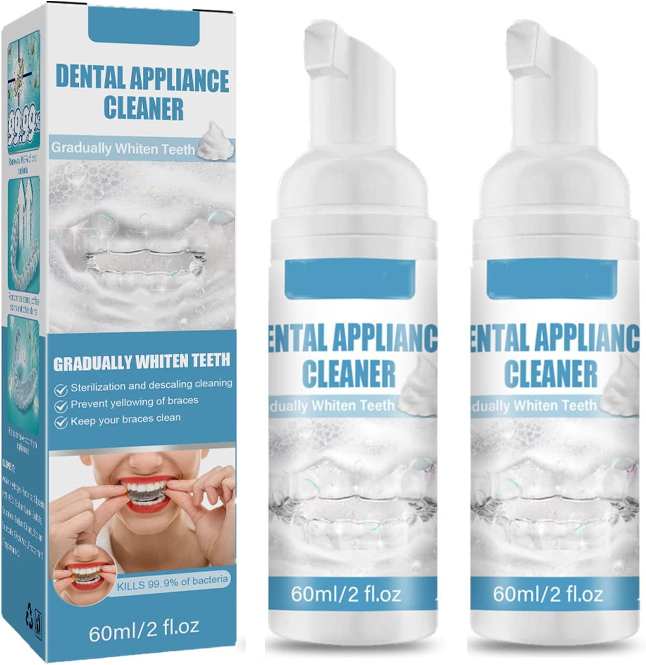 2PCS Dental Retainer Cleaner,Dental Brace Cleaners,The Ultimate