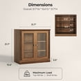 thumbnail image 6 of BEDEEP Storage Cabinet with Acrylic Doors & Shelves, Modular Fluted Sideboard Buffet Cabinets, Small Coffee Bar Kitchen Pantry, Farmhouse Media Console Cabinet for Living Room, Bedroom, Walnut, 6 of 12