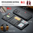 thumbnail image 3 of Dteck for iPhone 13 Case Detachable Wallet Case with Card Holder, iPhone 13 Magnetic Case Compatible with MagSafe, PU Leather RFID Blocking Flip Kickstand Credit Slots,Black, 3 of 7