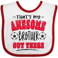 thumbnail image 3 of Inktastic That's My Awesome Brother out There with Soccer Balls Boys or Girls Baby Bib, 3 of 4