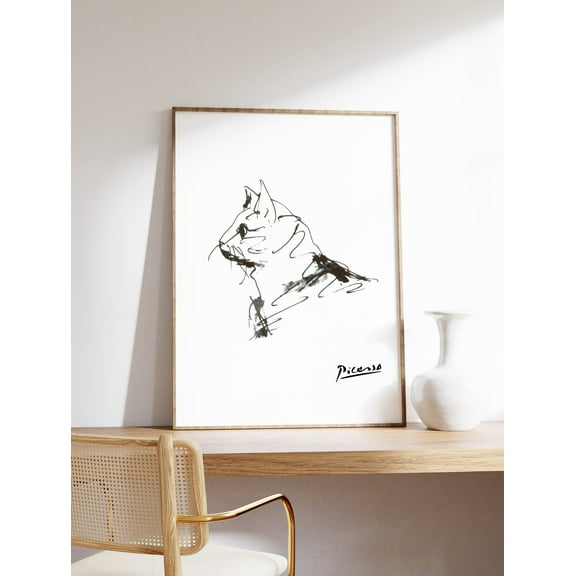 Kna Prints - Picasso Line Art Poster, The Cat, Picasso Minimalist Print, Wall Art Decor, Housewarming Christening Birthday Gift,, UNFRAMED-8x12
