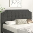 thumbnail image 3 of VECELO Full Upholstered Platform Bed Frame with Height Adjustable Headboard, Tufted Button Bed, No Box Spring Needed, Dark Gray, 3 of 9