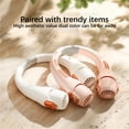 thumbnail image 4 of Portable Neck Fan, Hands-Free Bladeless Wearable Fan, USB Rechargeable 3 Speed Adjustable Cooling Fan for Outdoor Indoor Office Gym Travel, Pink, 4 of 5