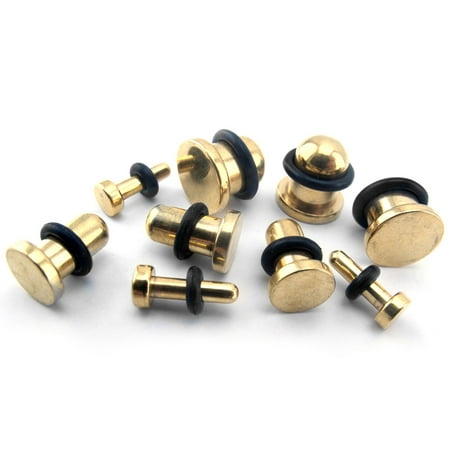 Urban Body Jewelry 2 Gauge 2g 6mm Single Flare Pvd Gold Steel 2 Gauge 2g 6mm Single Flare Pvd Gold Steel Plugs Gauges