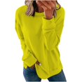 thumbnail image 1 of Chemises de Compression à Manches Longues pour Femmes à Col Rond Uni Plus Sweat-Shirt Oversize Pulls Coupe Ample à la Mode des Hauts Légers pour les Femmes de Grande Taille Gris M, 1 of 5