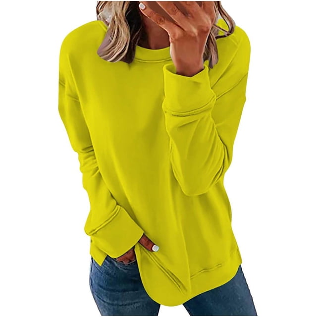 Chemises de Compression à Manches Longues pour Femmes à Col Rond Uni Plus Sweat-Shirt Oversize Pulls Coupe Ample à la Mode des Hauts Légers pour les Femmes de Grande Taille Gris M