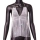 thumbnail image 3 of Top De Tirantes Brillante Traje de playa sin espalda con cadena de diamantes de imitación sin mangas para mujer (blanco L) Ygjytge para Mujer Blanco T M, 3 of 8