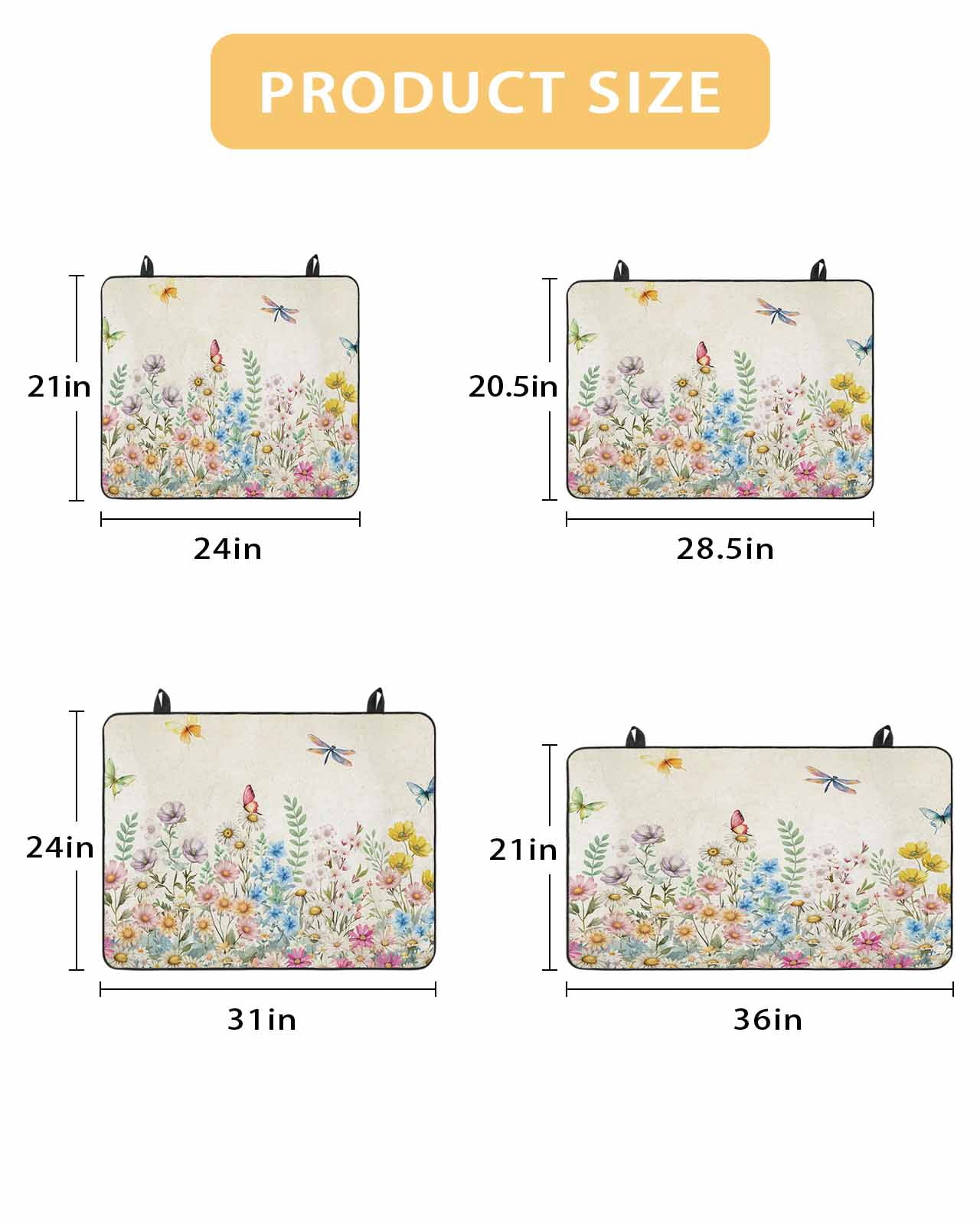 Large Induction Cooktop Protector Mat Colorful Floral Stove Top Covers for Electric Stove, Farmhouse Vintage Dragonfly Butterfly Flower Decorative Stove Burner Cover Mats, Glass Top Stove Cover
