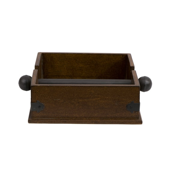 Woven Paths Square Wood Napkin Holder with Metal Bar