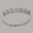 thumbnail image 3 of LBG British Made 9k White Gold Cultured Pearl & Opal Womens Promise Ring - 33 size options - Size 6, 3 of 9