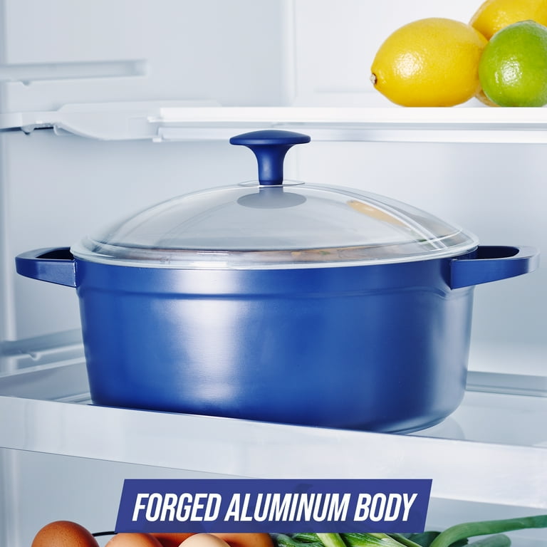5.5QT Blue Aluminum Big Batch Dutch Oven with Lid 5.5QT Blue Aluminum Big Batch Dutch Oven with Lid