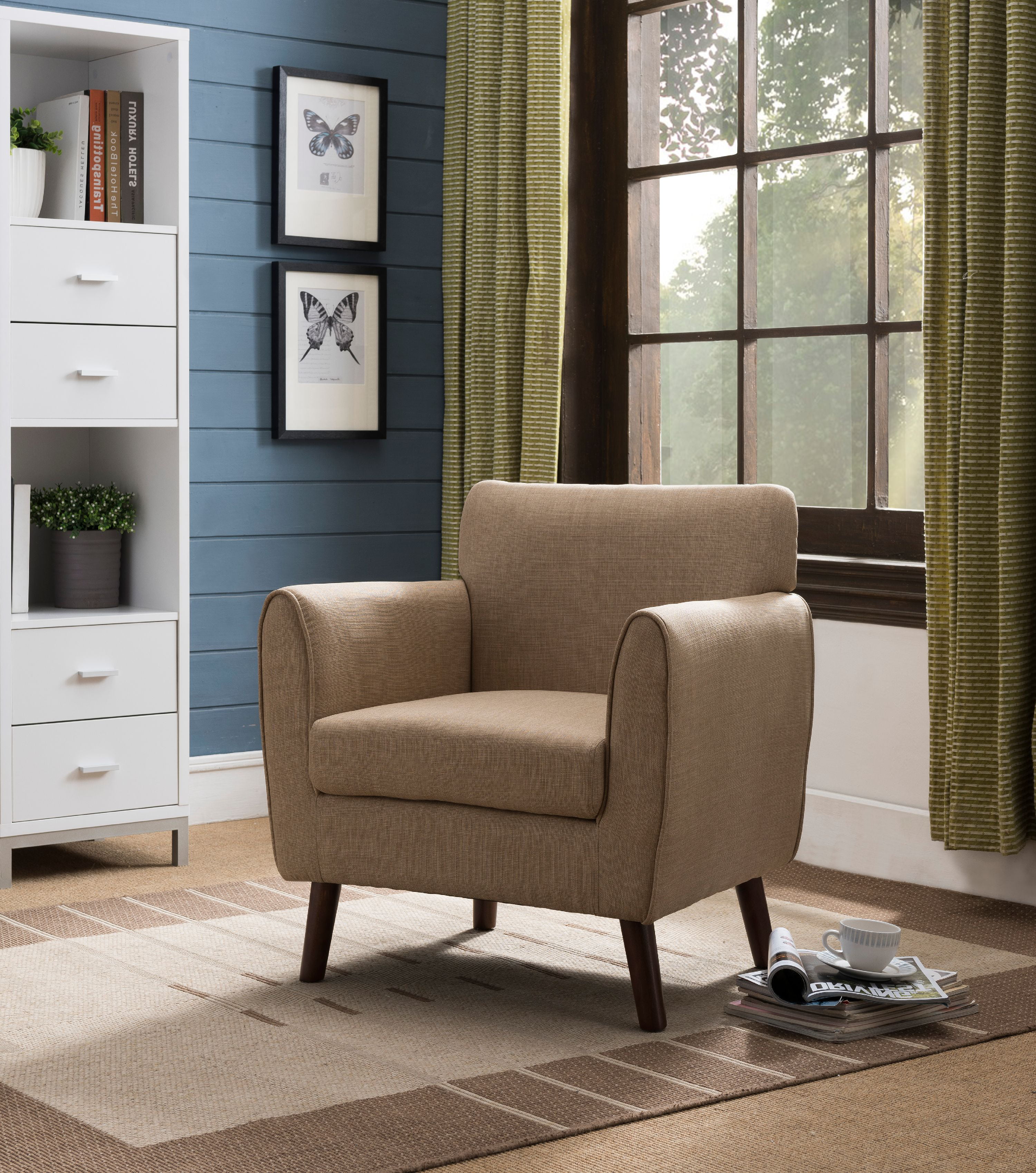 Emersyn Brown Upholstered Fabric Oversized Accent Living