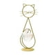 thumbnail image 3 of Maceta de cristal con forma de gato para escritorio, soporte para plantas hidropónicas, adorno de escritorio Dorado, 3 of 9