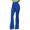 thumbnail image 2 of Hunpta Women High Waist Comfortable SlimFit Trousers With Buttons Flared Suit Pants, 2 of 8