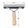 thumbnail image 2 of Dog Comb Grooming Rake Long Tooth Steel Comb Wood Pet Dehedding Tools Z, 2 of 3