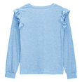thumbnail image 6 of LpwkSSA Children Kids Girls Long Sleeve Shirts Spring Fashion Round Neck Basic Tops Casual Loose Comfy Tshirt Tunic Tops (Light Blue,11-12 Years), 6 of 7