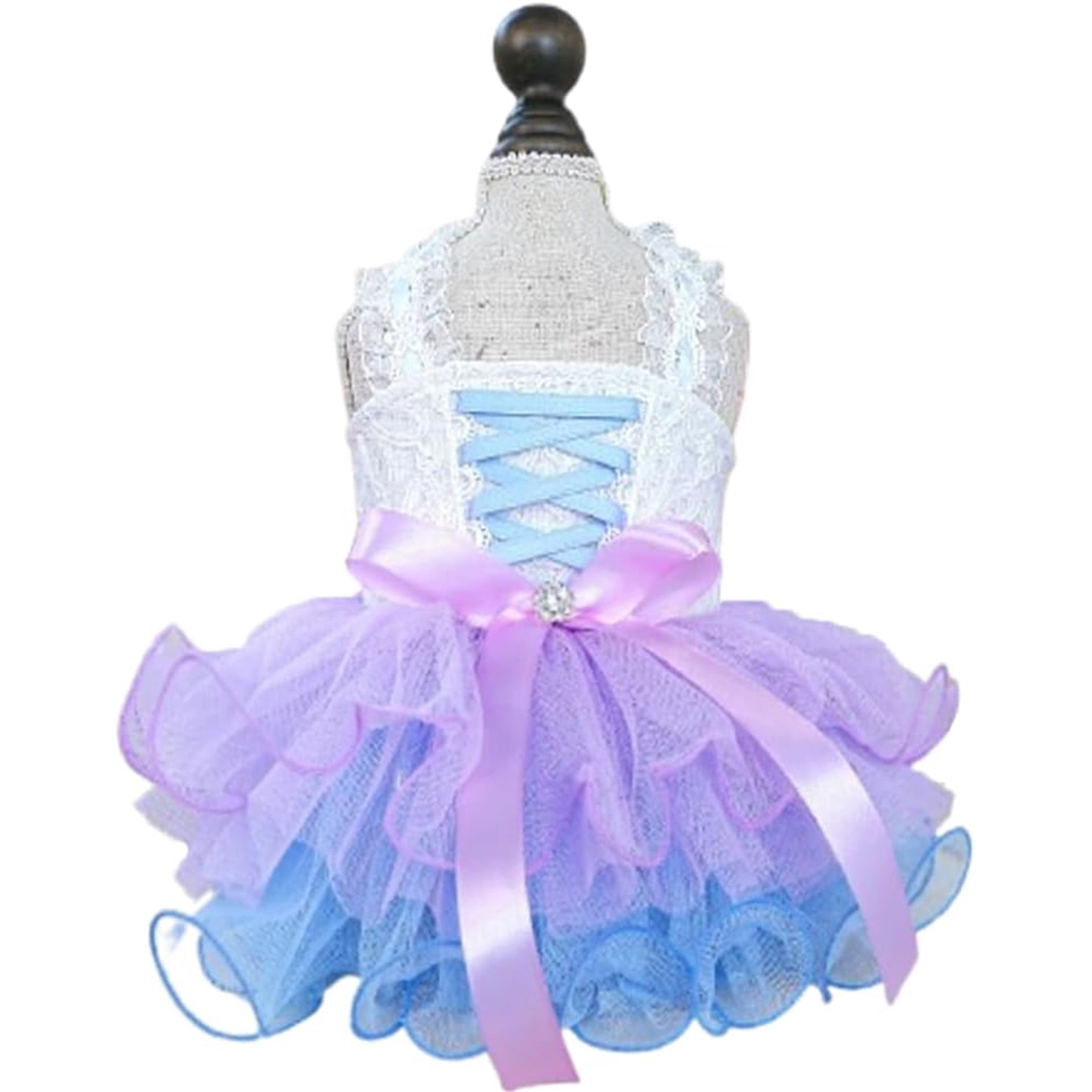 HQREA Small Dog Dress with Bow Knot Girl Puppy Princess Tutu Skirt Holiday Cat Outfit Summer Clothes for Chihuahua Yorkie