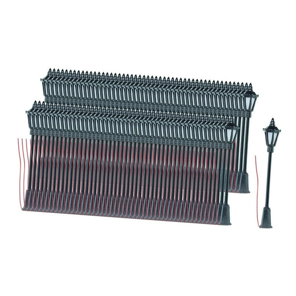 Lámpara de tren modelo de poste de luz 1:87, lámpara realista decorativa para bricolaje, accesorios HO 100 piezas