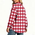 thumbnail image 5 of Josdec Women's Plaid Button Down Shirt, Lapel Long Sleeve with Double Chest Pockets for Office Daily S‑2XL, 5 of 7