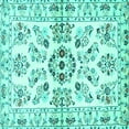 thumbnail image 1 of Ahgly Company Machine Washable Indoor Square Persian Turquoise Blue Traditional Area Rugs, 6' Square, 1 of 4
