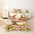 thumbnail image 2 of Erosebridal Easter Cartoon Rabbits Twin Bedding For Kids,Romantic Florl Pink Roses Duvet Cover Set For Boys Girls,2pcs,No Comforter,Grey Reversible, 2 of 6