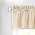 thumbnail image 4 of PowerSellerUSA Stitch Embroidery Borders Window Kitchen Valance, 58W x 14L inches Curtains Valance with Rod Pocket Holding, Polyester Material Short Window Curtain Valance for Kitchen Decor, Tan, 4 of 5
