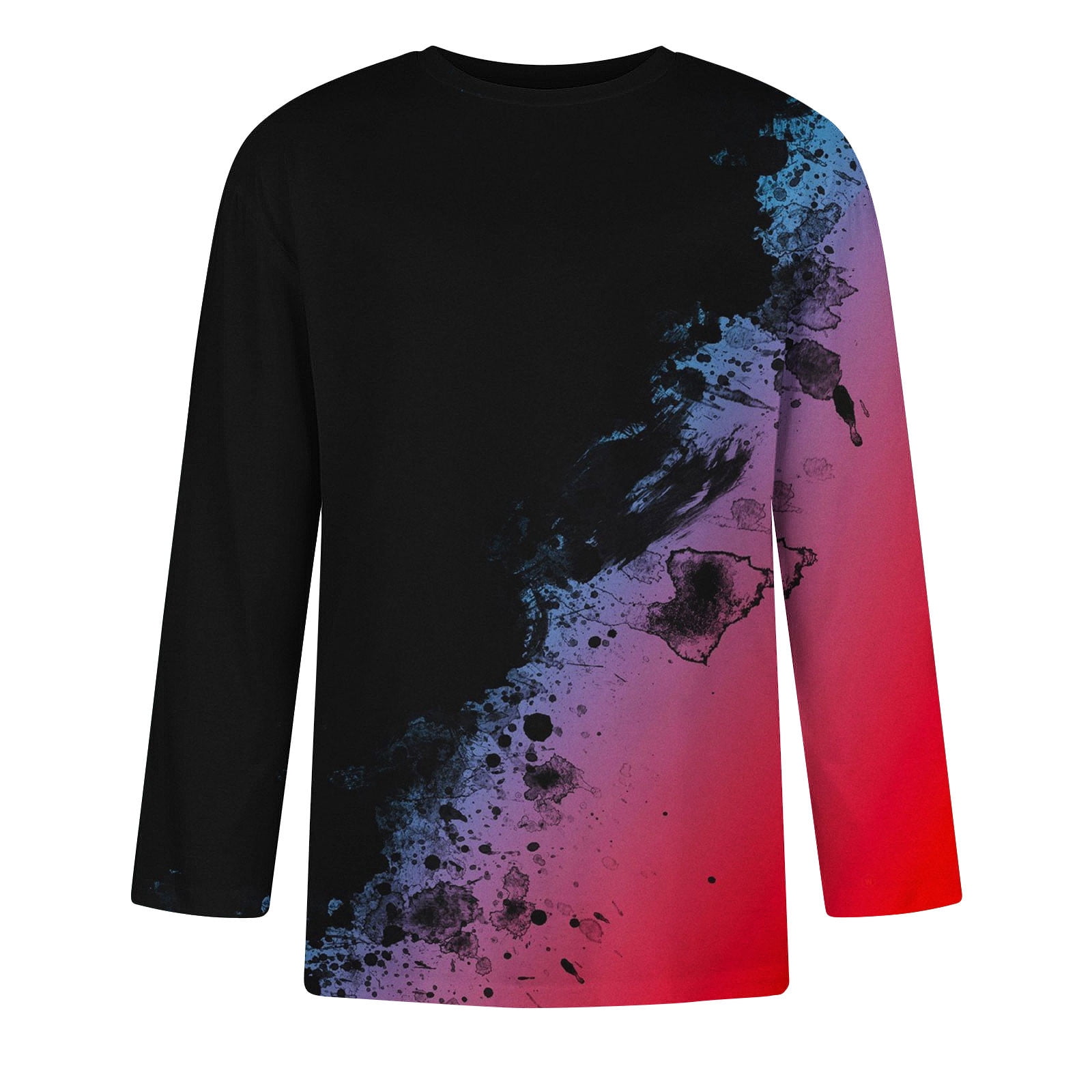 Wancir Tie Dye Shirts Gradient Tshirt Mens 3/4 Length Tshirts Jersey Baseball Tshirts Crew Neck Casual Soft Regular Fit Tees