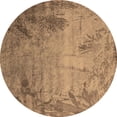 thumbnail image 1 of Ahgly Company Indoor Round Oriental Brown Industrial Area Rugs, 6' Round, 1 of 4