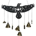thumbnail image 3 of ZENGSS Raven Witch Bells Wall Hanging Witchy Moon Phase Decor Celestial Gothic Pagan Christmas Halloween Yule Savannah Winter Solstice Spiritual Protection Decor for Home Altar House Warming Gift-B, 3 of 7