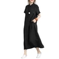 thumbnail image 2 of MYG Robe Longue Décontractée Vintage en Coton et Lin pour Femmes Été Manches Courtes, 2 of 9